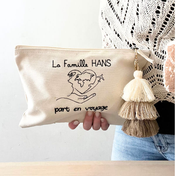 Pochette en coton personnalisable best sale