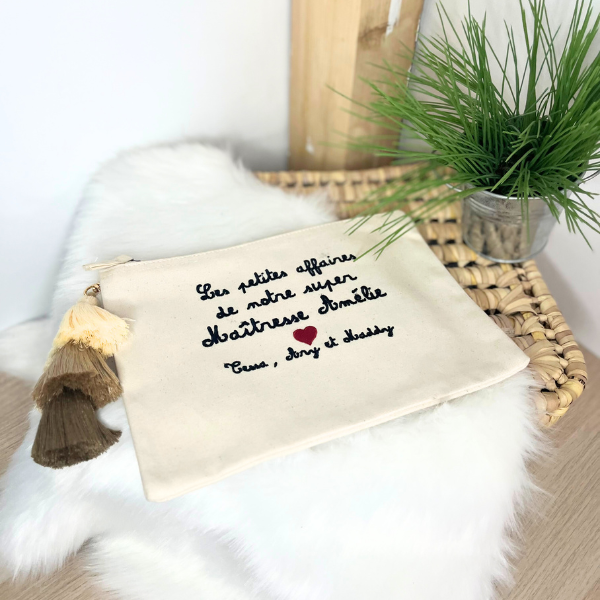 👜 Trousse de toilette en coton naturel personnalisable : Un incontournable bohème ! 🌿✨