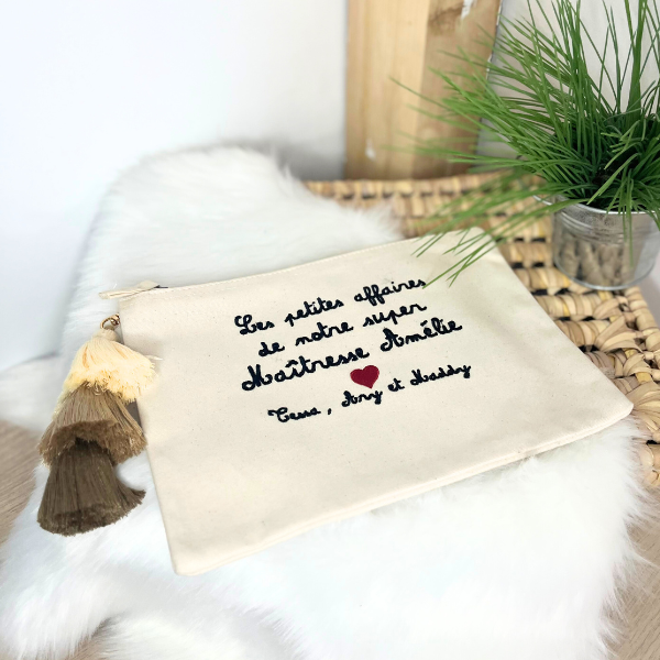 👜 Trousse de toilette en coton naturel personnalisable : Un incontournable bohème ! 🌿✨