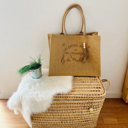 👜 Sac en toile de jute naturelle avec paillettes scintillantes ✨