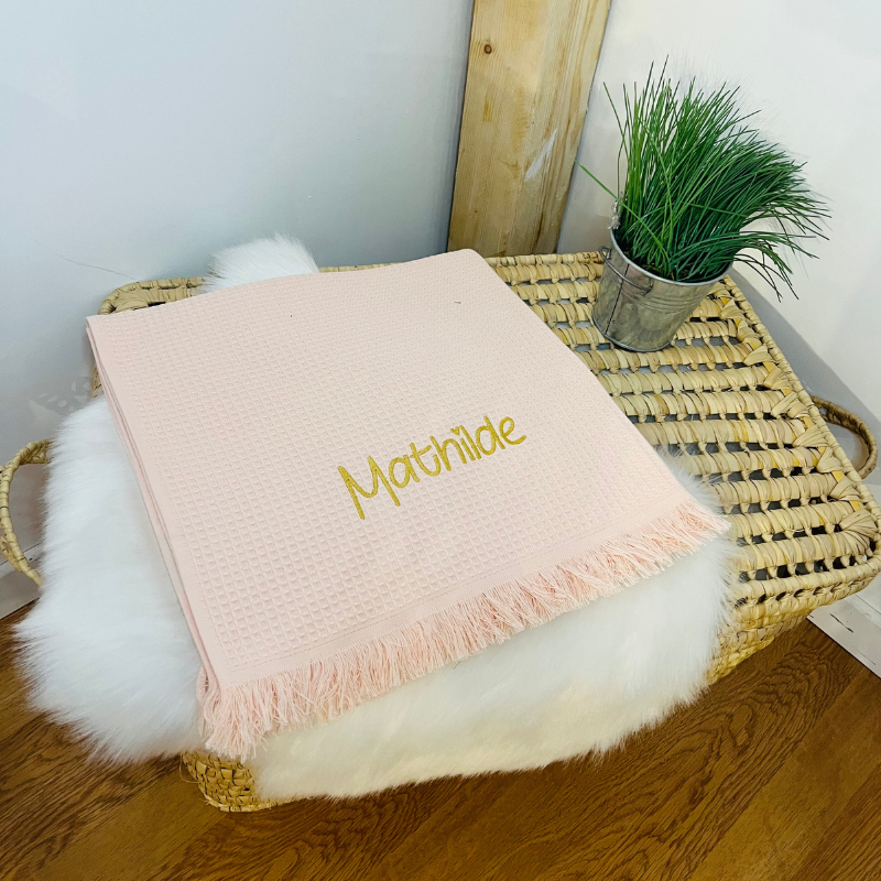 Serviette de toilette personnalisable en nid d'abeille