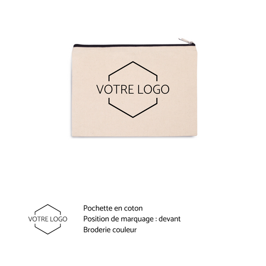 Pochette Brodée 100% coton au logo de ton entreprise