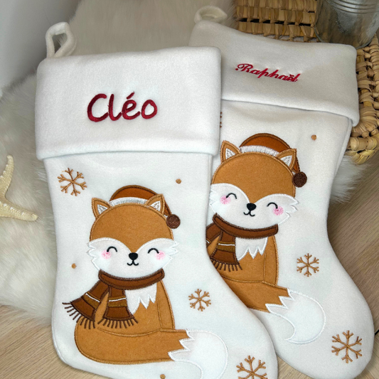 Chaussettes de Noël personnalisable biche🦌 ou renard 🦊